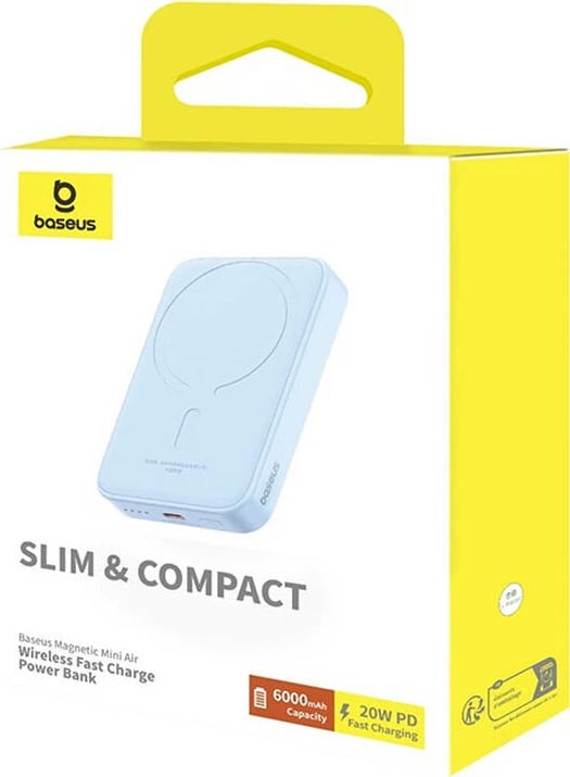 Powerbank Baseus Magnetic Mini 6000 mAh 20W, blu