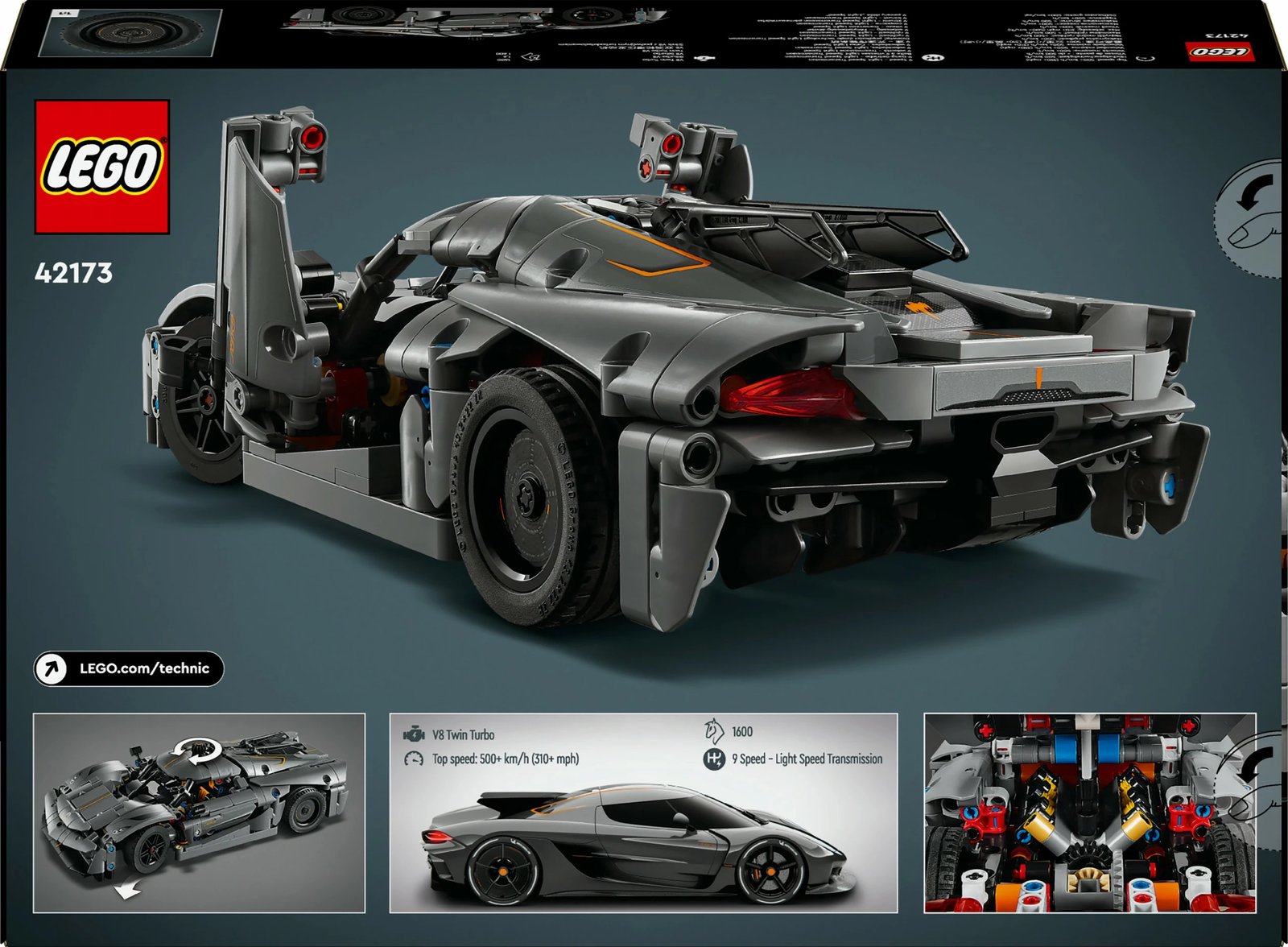 Set ndërtimi LEGO Koenigsegg Jesko Absolut, 801 copë, Gri Set ndërtimi LEGO Koenigsegg Jesko Absolut, 801 copë, Gri