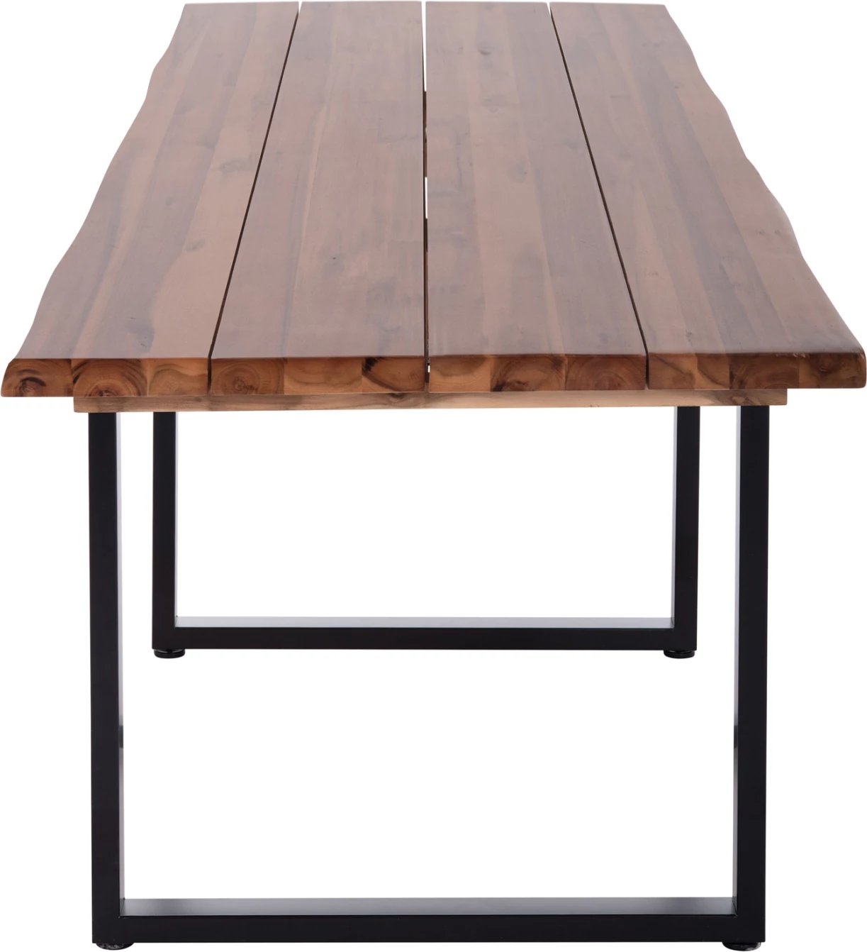 Tavolinë ngrënieje për jashtë FRIGGO, dru akacie natyrale, këmbë metalike, 200x100x77cm