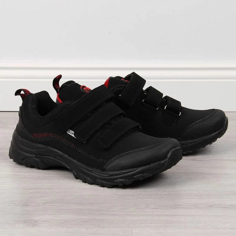 Atlete për femra American Club, modeli AM838A, me velcro, të zeza dhe të kuqe