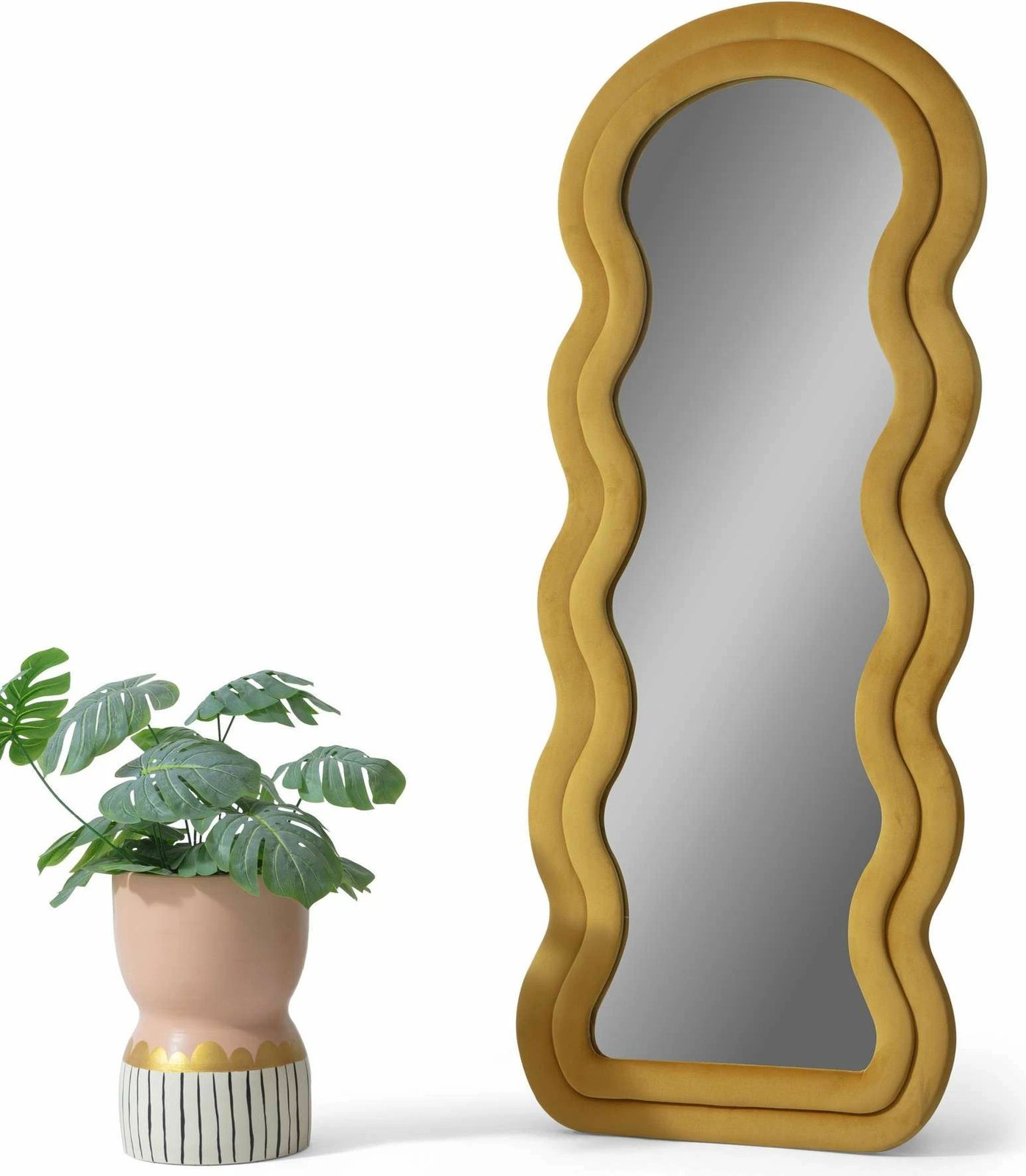 Pasqyrë Cheval, ngjyrë e verdhë, Skye Decor, Mia, 65x170cm