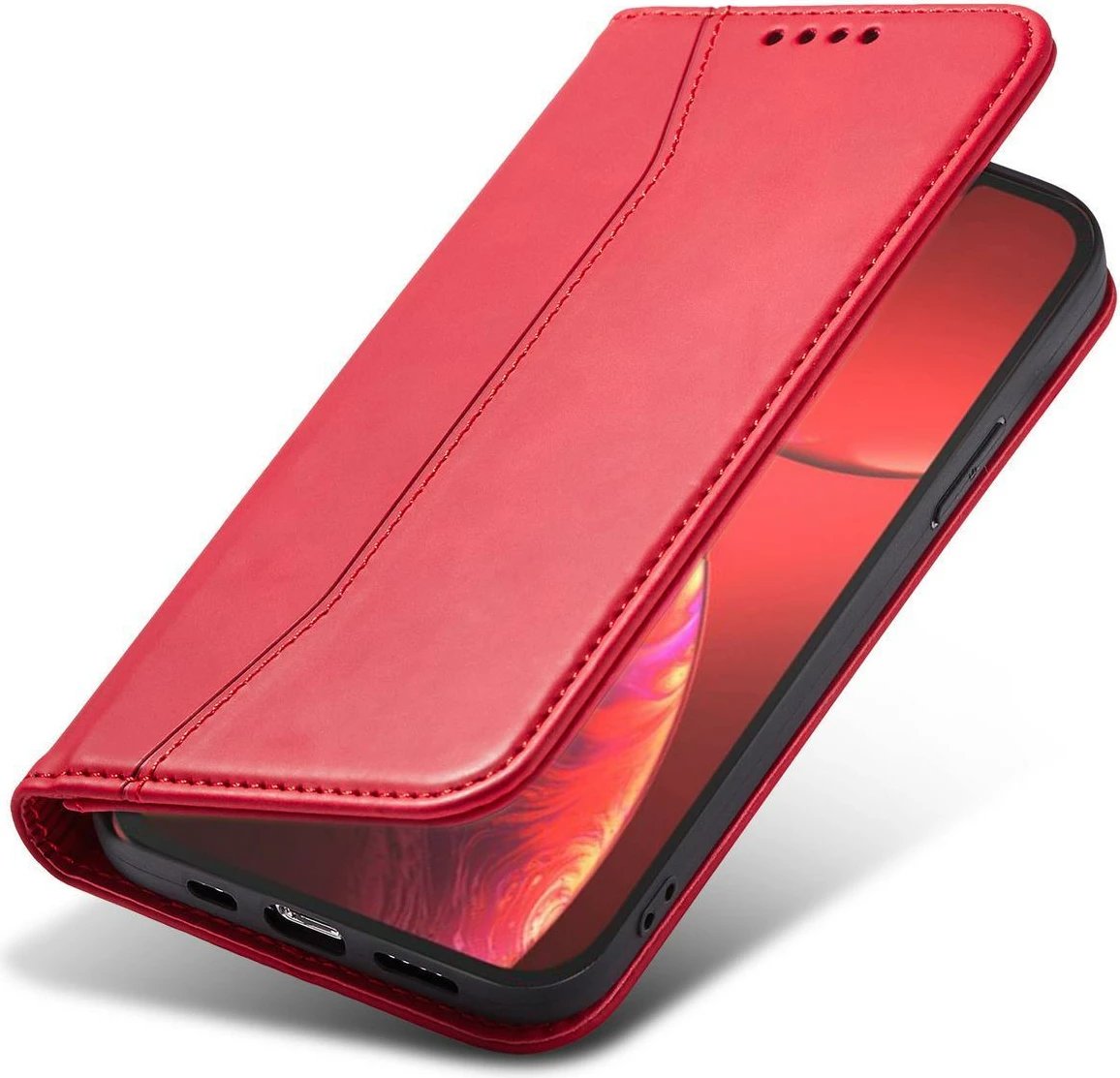 Mbështjellës Hurtel Magnet Fancy Case për iPhone 14 Pro, portofol, qëndrim, e kuqe