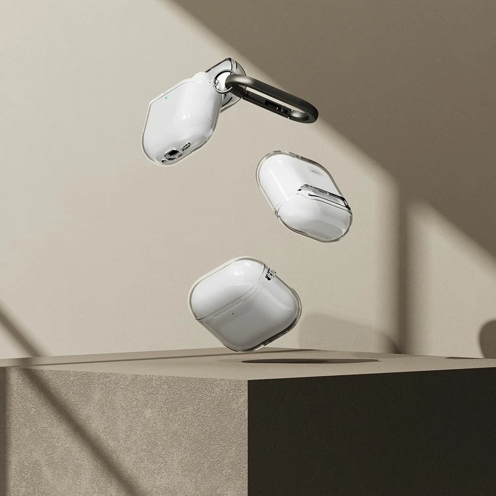 Mbështjellës Ringke Air për Apple AirPods 4, Transparent, me karabiner