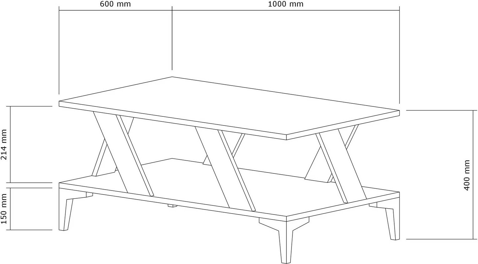 Tavolinë kafeje Hanah Home, tabla, anthracite, atlantic pine