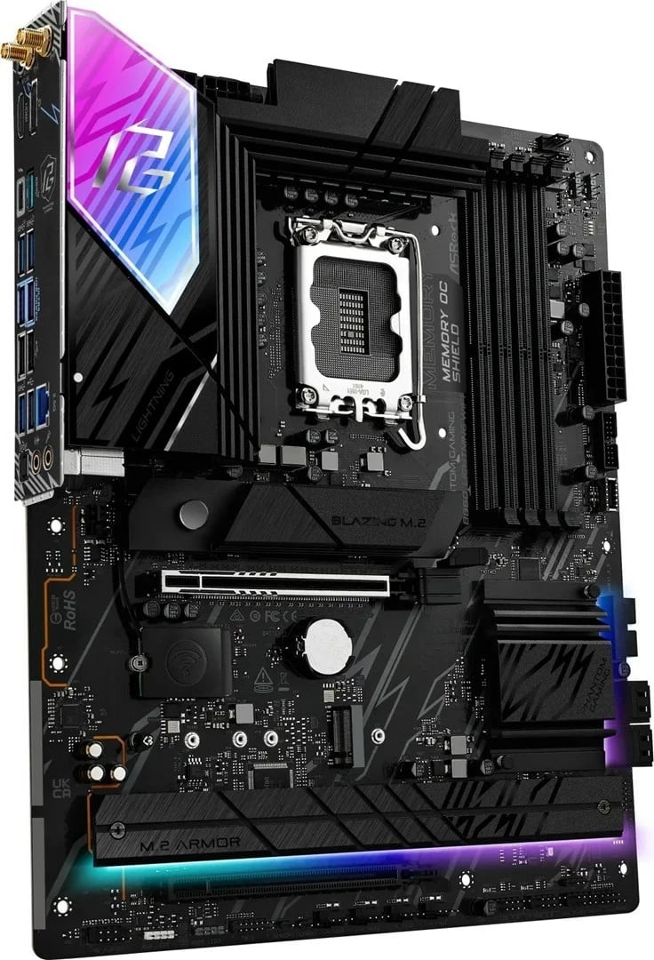 Pllakë amë ASRock B860 Lightning WiFi, ATX, Socket 1851, me WiFi, e zezë