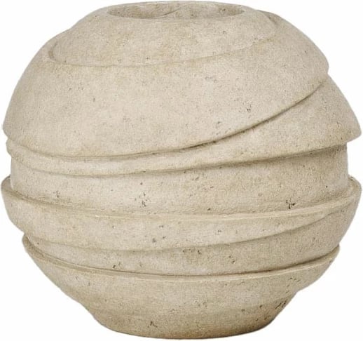 Vazo dekorative GLOBO, rrëshirë, bezhë, 25.5x25.5x21.7cm