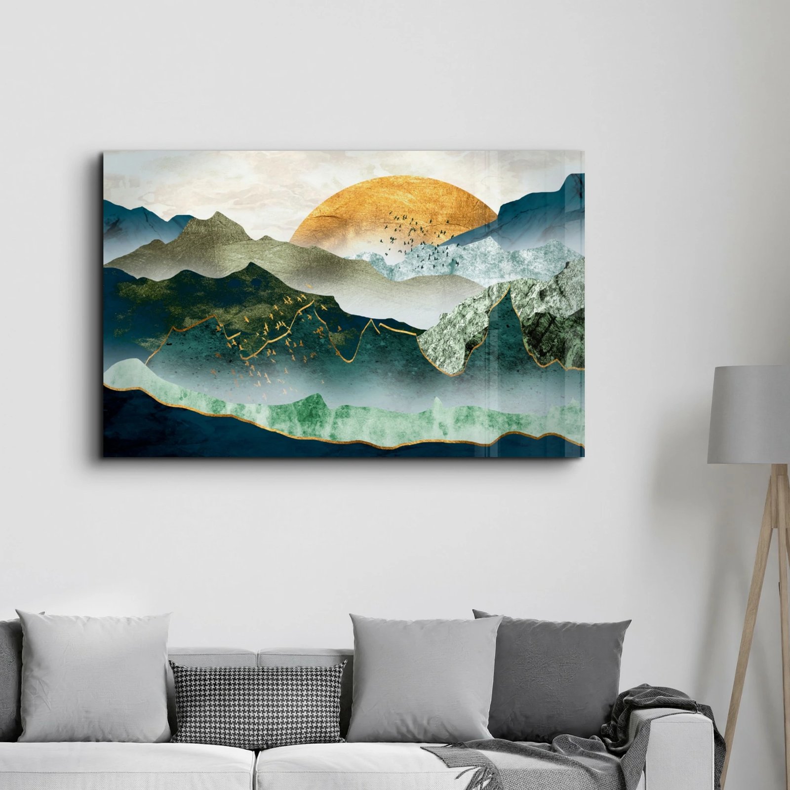 Pikturë dekorative prej xhami të temperuar, shumëngjyrëshe, CAM-1060, 46x72cm