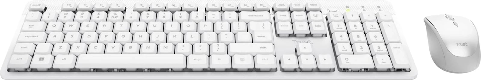 Set tastierë me maus Trust Ody II, Wireless, QWERTY US, Bardhë