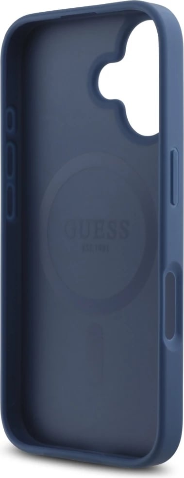 Mbështjellës Guess HC PU 4G Small 4G and Classic për iPhone 16, MagSafe, Blu