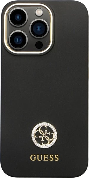 Mbështjellës Guess GUHCP13LM4DGPK për iPhone 13/13 Pro, silikon, Logo 4G, i zi
