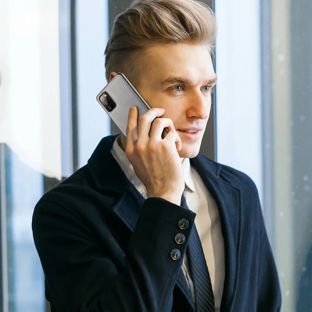 Mbështjellës Dux Ducis Fino për Samsung Galaxy A03s, najlon, Gri