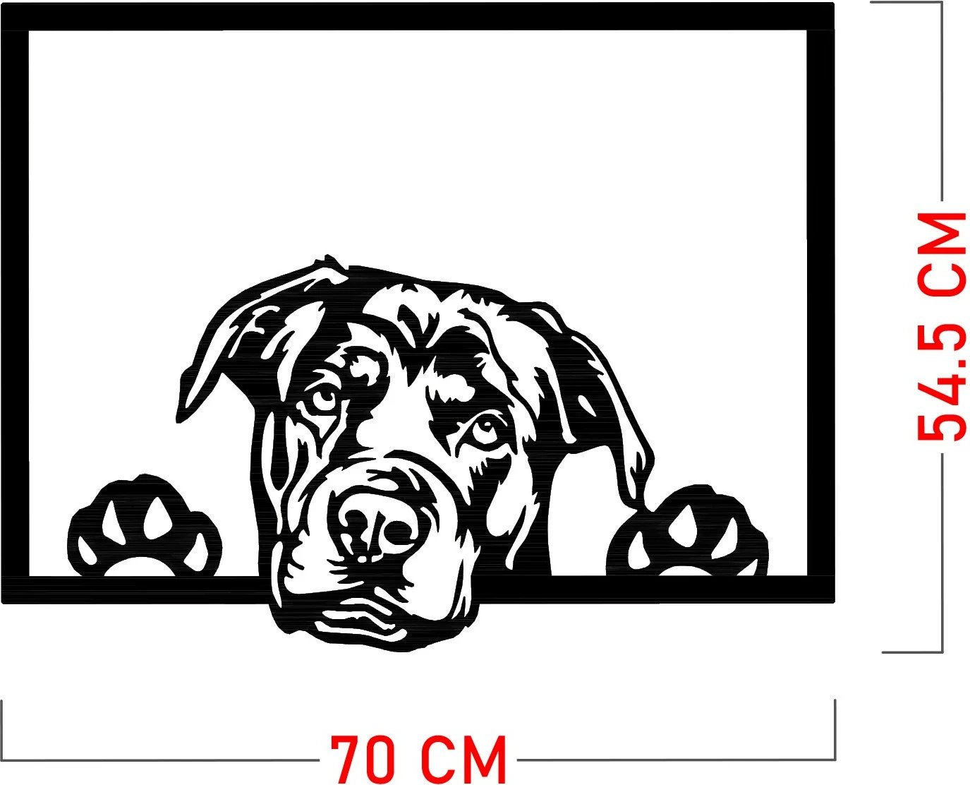 Aksesor dekorativ metalik për mur, Wallity Enzo 7054, ngjyrë e zezë, 70x54cm