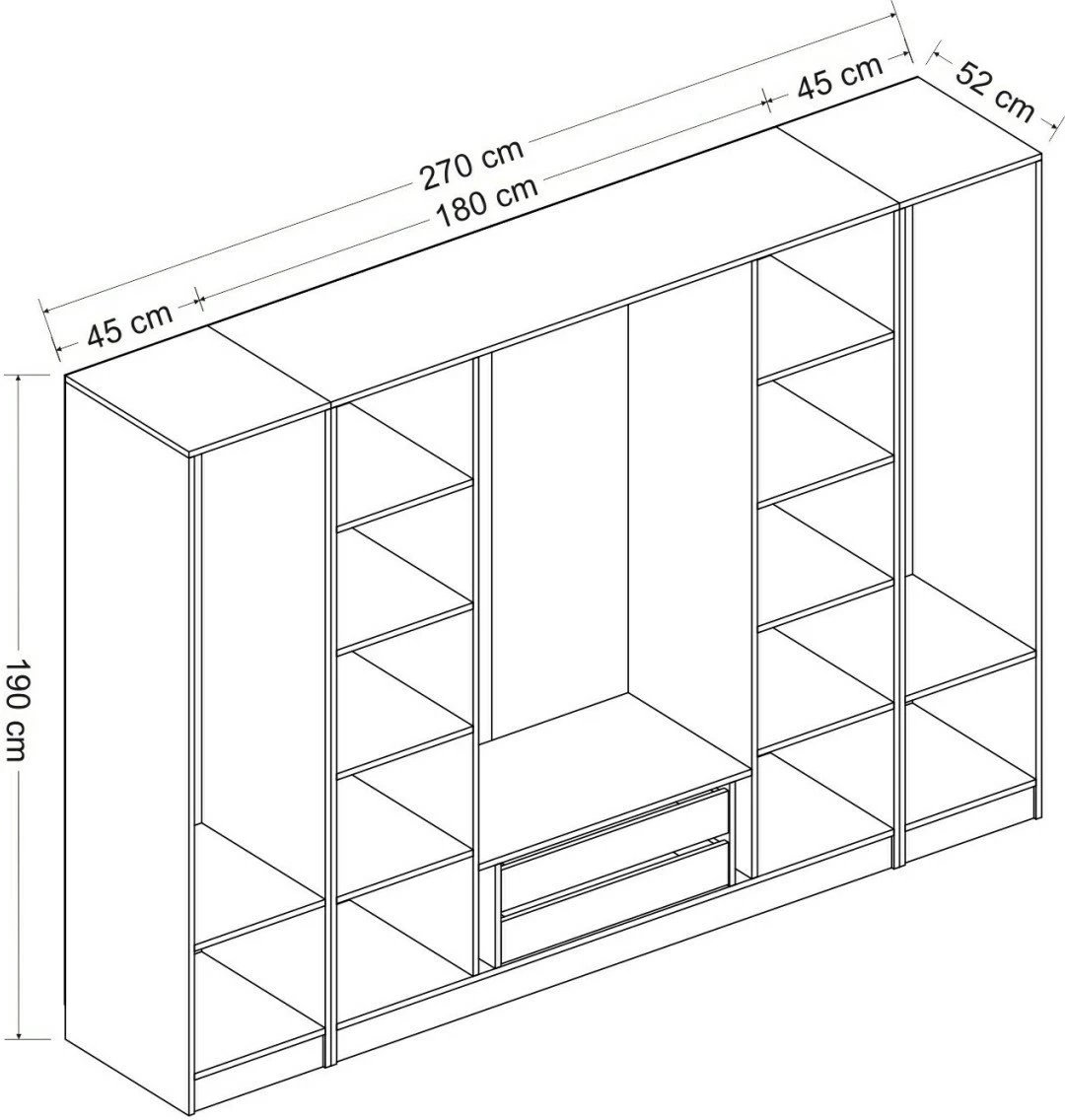 Dollap Skye Decor, i bardhë, Kale - 3077