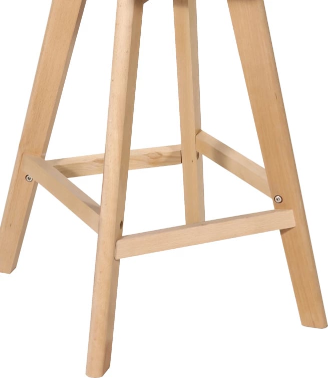 Karrige për bar Gaston, ngjyrë e zezë pp-pu dhe këmbë druri natyrale, 56x48.5x104cm