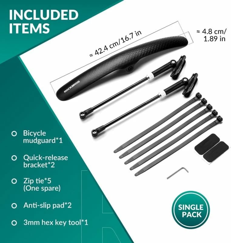 Mburojë biçiklete Rockbros, e zezë