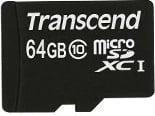 Kartelë memorie Transcend microSDXC 64GB me adapter, Class 10, e zezë