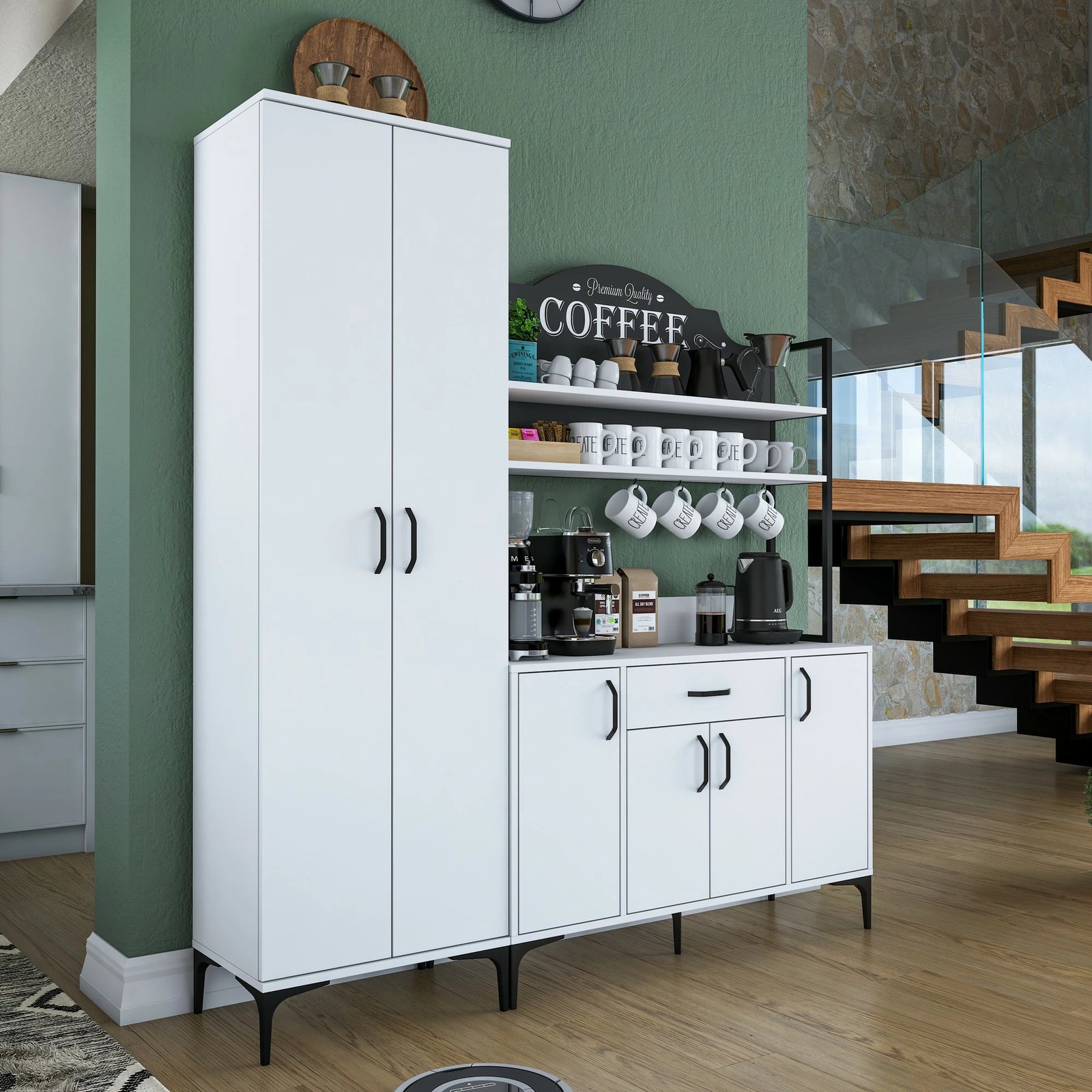 Dollap multifunksional, ngjyrë e bardhë, Skye Decor, JE148 - 3080