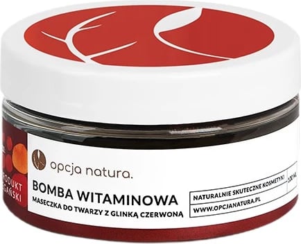Maskë për fytyrë për femra Opcja Natura Vitamin Bomb me argjilë të kuqe, 100ml