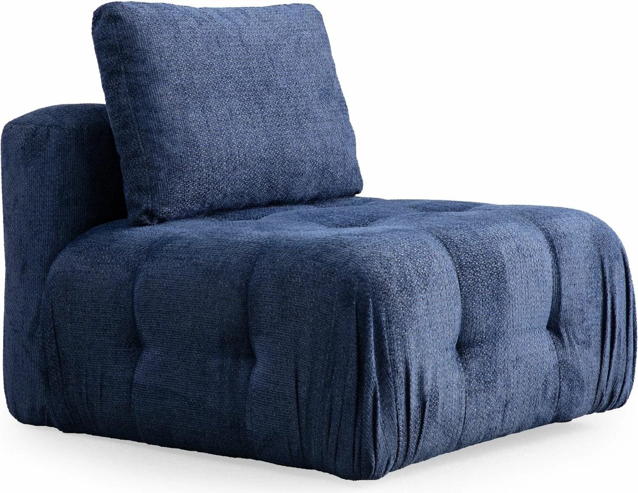 Këndare Amaris 3 vende me pouffe, ngjyrë navy blue