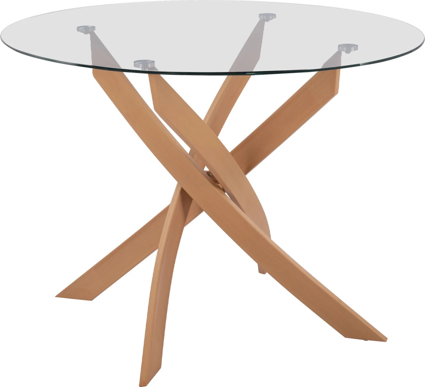 Tavolinë ngrënieje e rrumbullakët, këmbë metali, xham i kalitur, Φ120x75H cm, FH8733.02