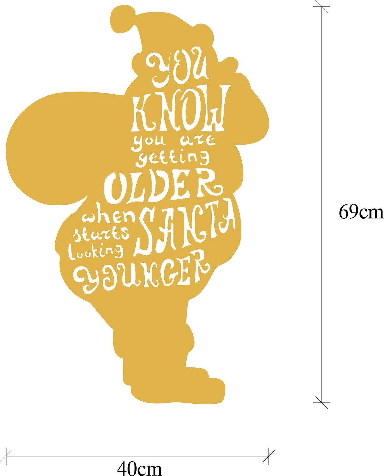 Aksesor dekorativ metalik për mur, ngjyrë ari, Wallity XMASGOLD - 009