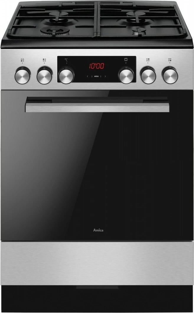 Sobë kuzhine Amica 6123GE3.39HZpTsDpFA(XsxV) PIZZA, 77L, 4 zona, e zezë/inox