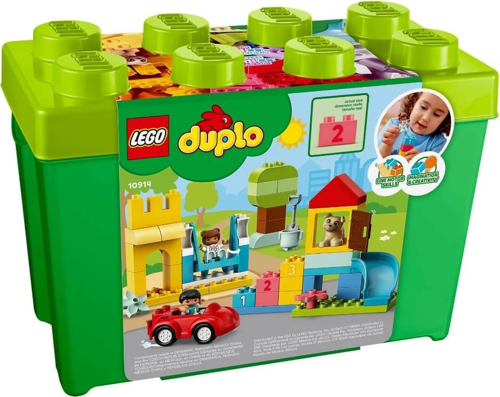 Set lodrash ndërtimi LEGO DUPLO 10914 Box of Deluxe Blocks, 85 pjesë, shumëngjyrëshe