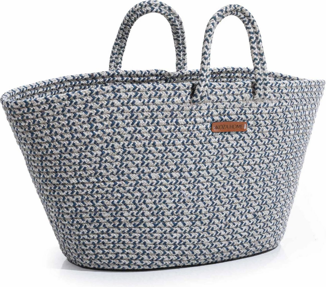 Qese dekorative, ngjyrë blu e errët dhe gri, Evila Originals, 30cm