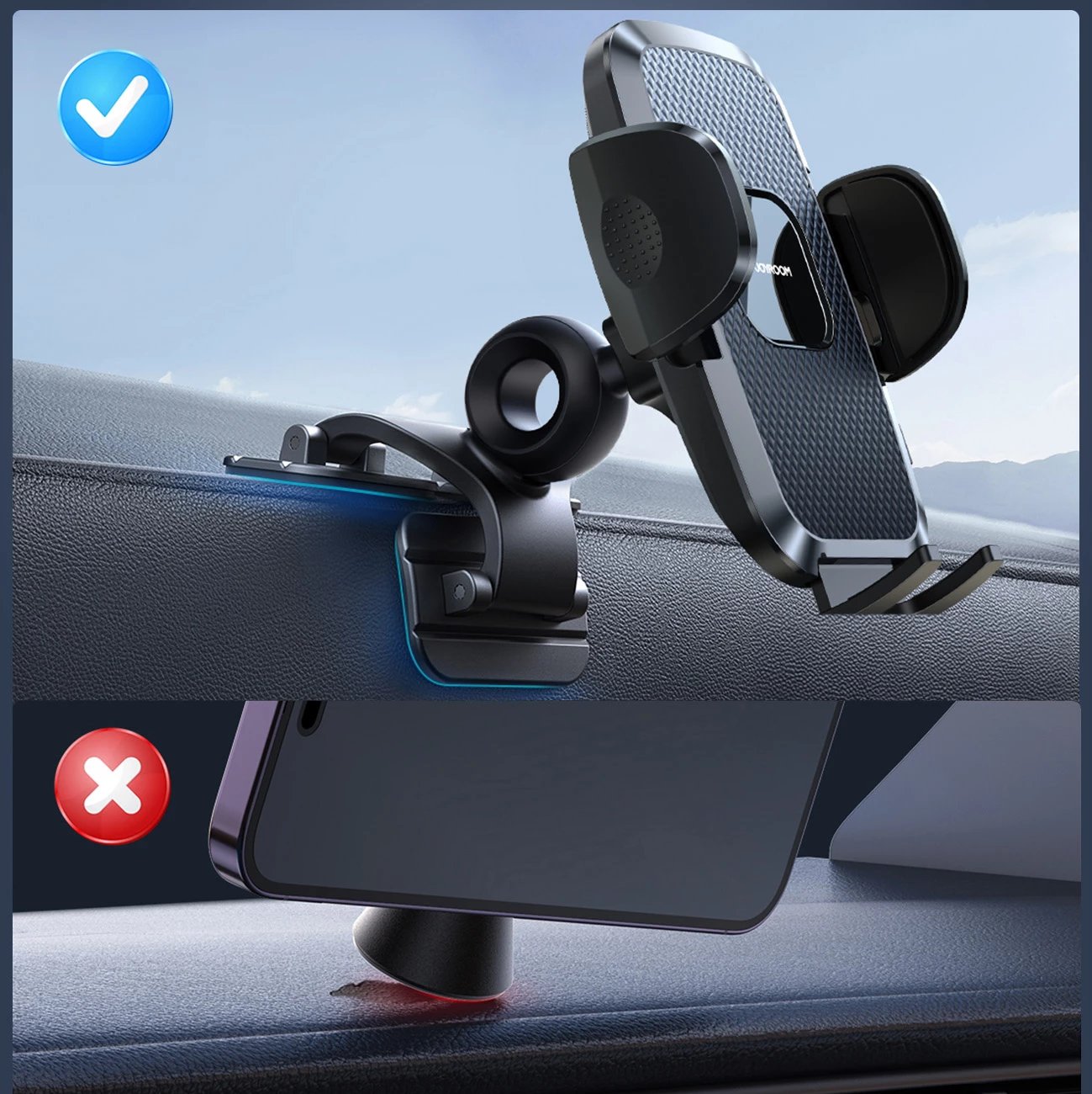 Mbajtës për celular Joyroom JR-ZS259 me kapëse, për makinë, i zi