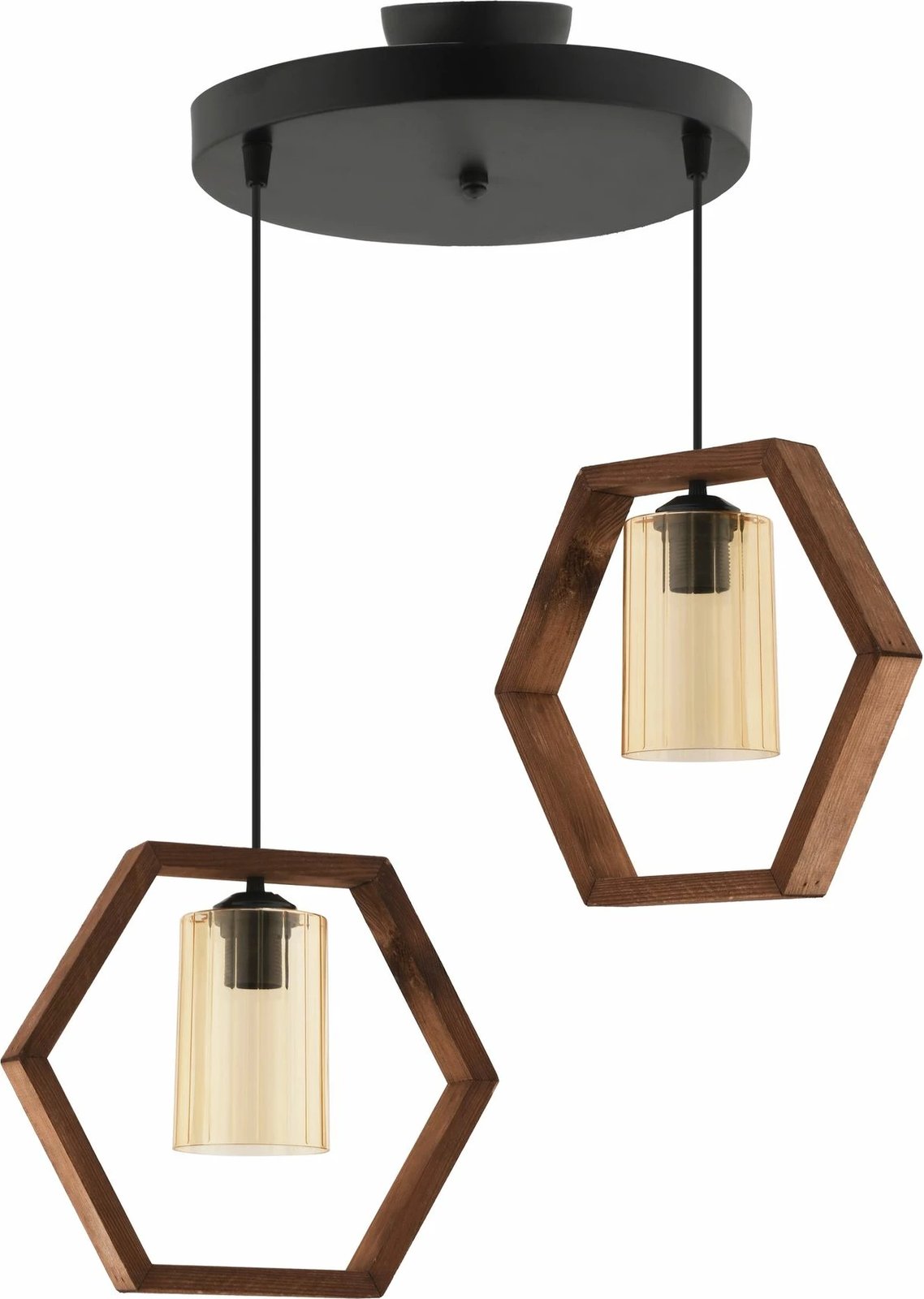 Llambë tavani Opviq, Hexagon Double, xhami i zi