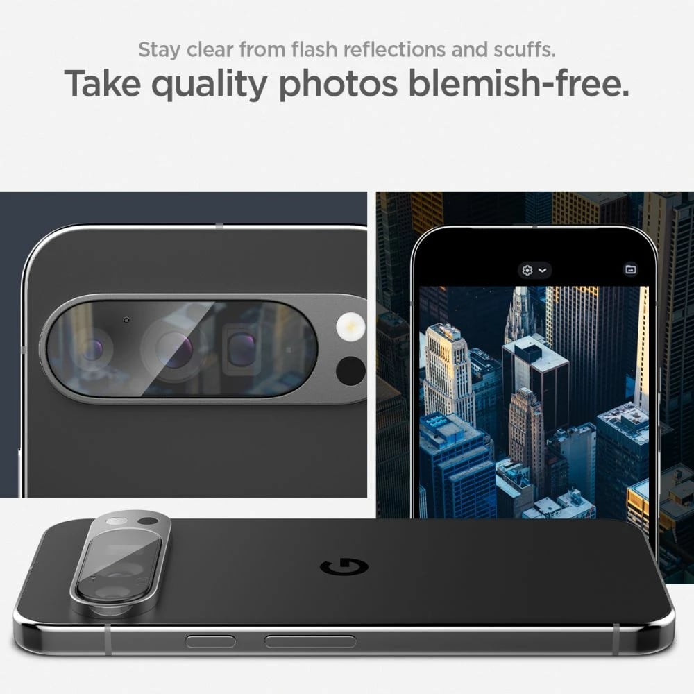 Mbrojtës xhami për kamerë Spigen Optik.tR Ez Fit, për Google Pixel 9 Pro, 2 copë