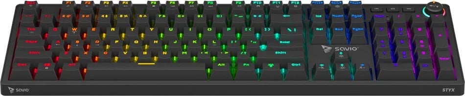 Tastierë mekanike SAVIO STYX Outemu Red, RGB, Full-size, e zezë