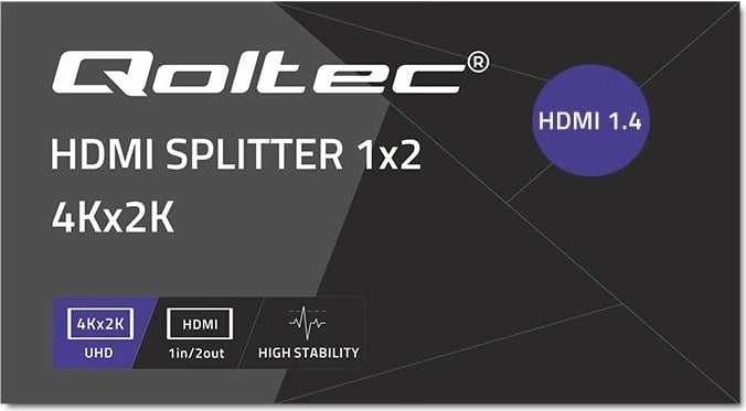 Splitter HDMI aktiv Qoltec 51796, 2 x HDMI, 4K x 2K, i zi