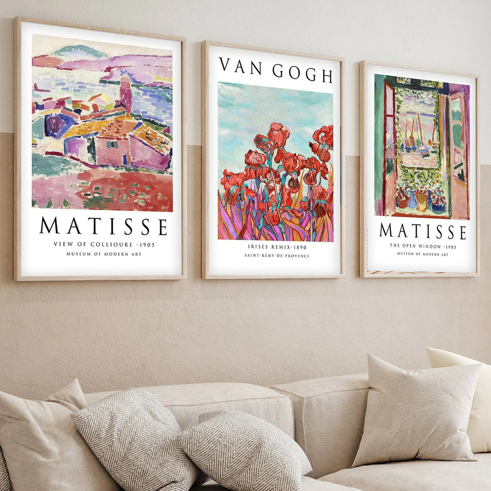 Pikturë dekorative me kornizë, MDF, 3 copë, Wallity, Huhu268, 50x70cm