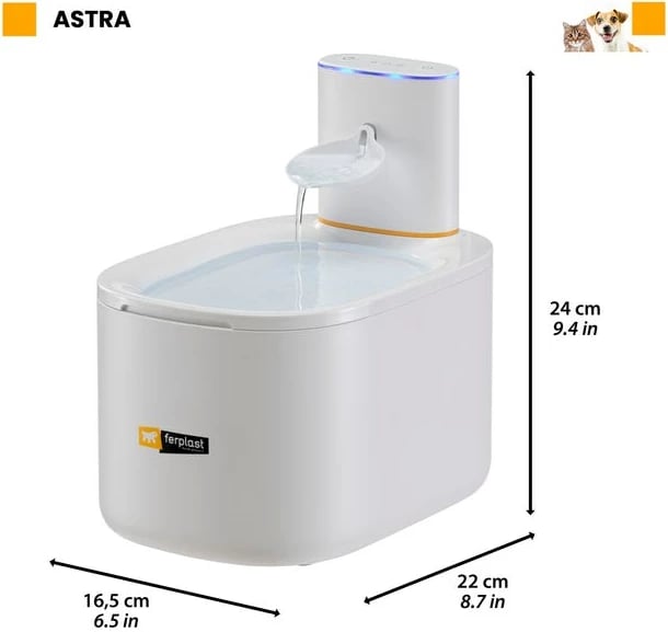 Burim uji për kafshë FERPLAST Astra, 3L, i bardhë