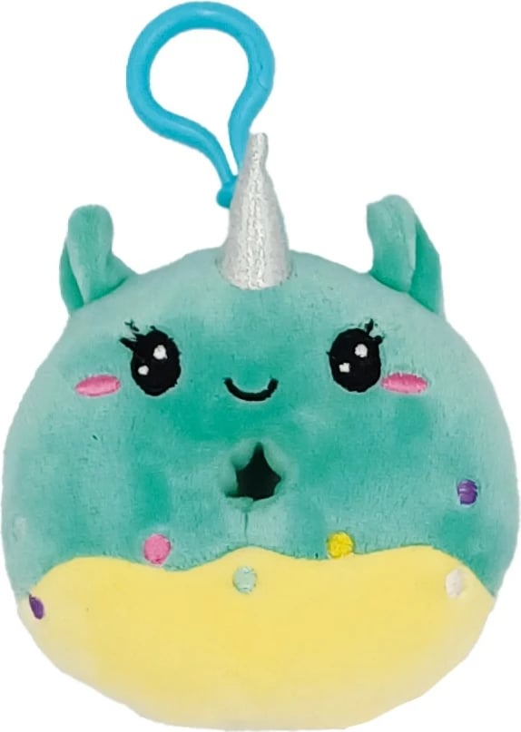 Brelok pelushi donut, Stnux, STN8950, mix dizajne, me varëse plastike, mix ngjyra, display 12 copë