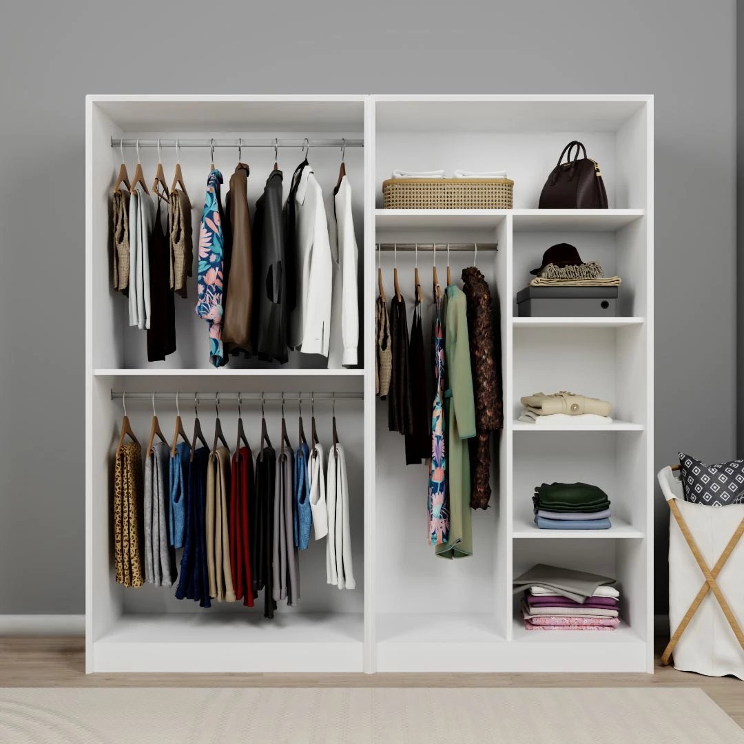 Dollap për rroba, ngjyrë e bardhë, Skye Decor Lucas 1600-86, 188x190x60cm