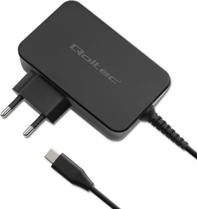 Karikues mur Qoltec GaN Power Pro 52388, 100W, 1x USB-C, 1.7m, Zi