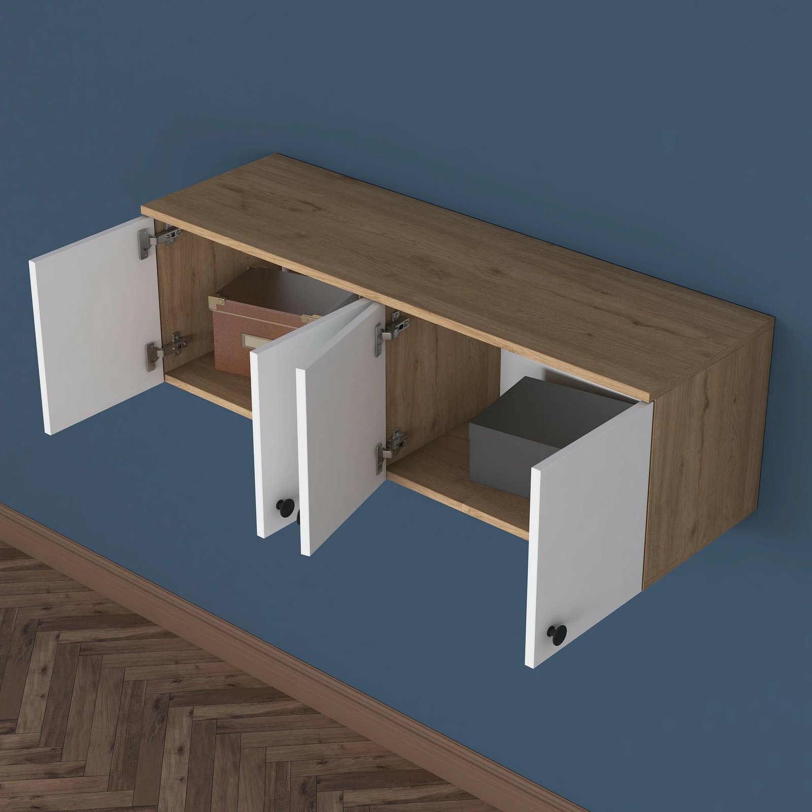 Dollap muri Skye Decor, ngjyrë arre dhe e bardhë, EA143 - 3821