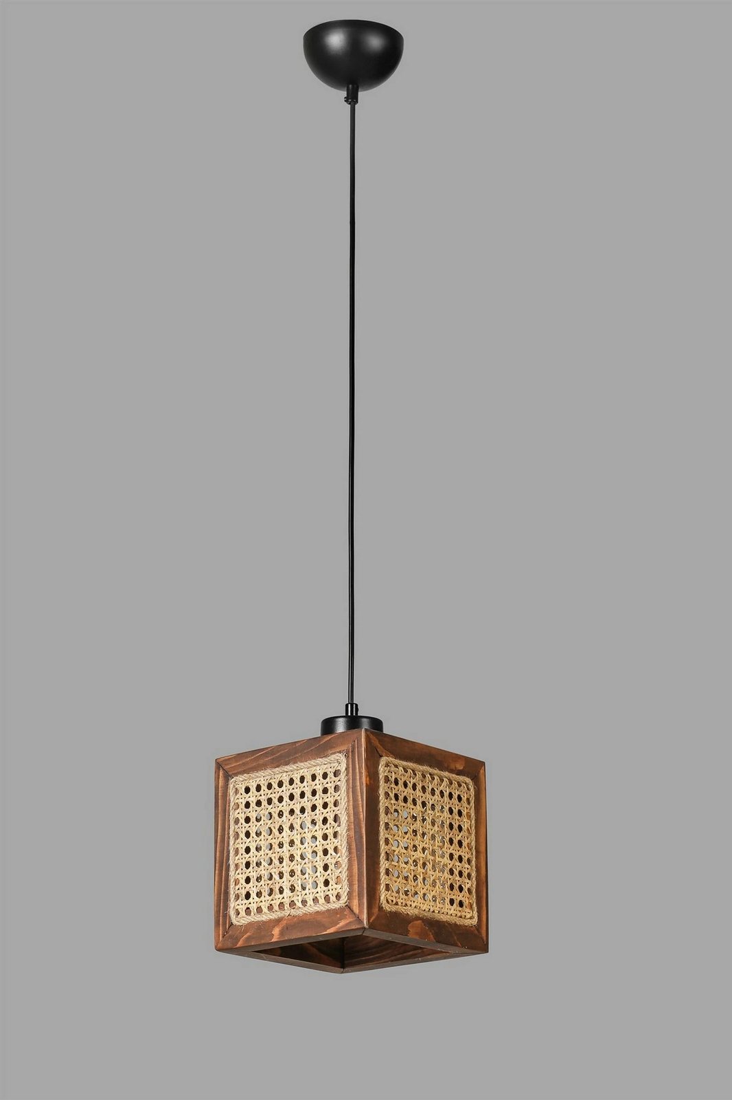 Llambë tavani Opviq, rattan, ngjyrë arre, Kumsal Tekli Ceviz Rattan Sarkıt