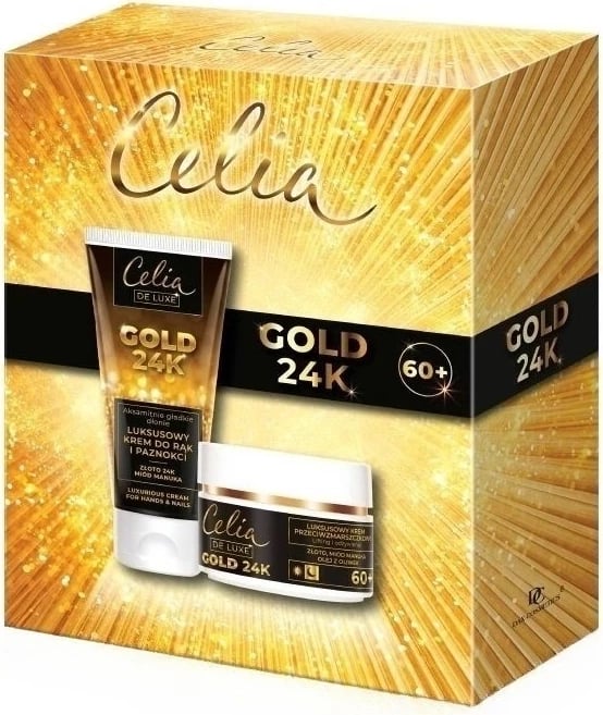 Set krem për fytyrë dhe duar Celia De Luxe Gold 24K 60+ për femra, 50ml + 80ml