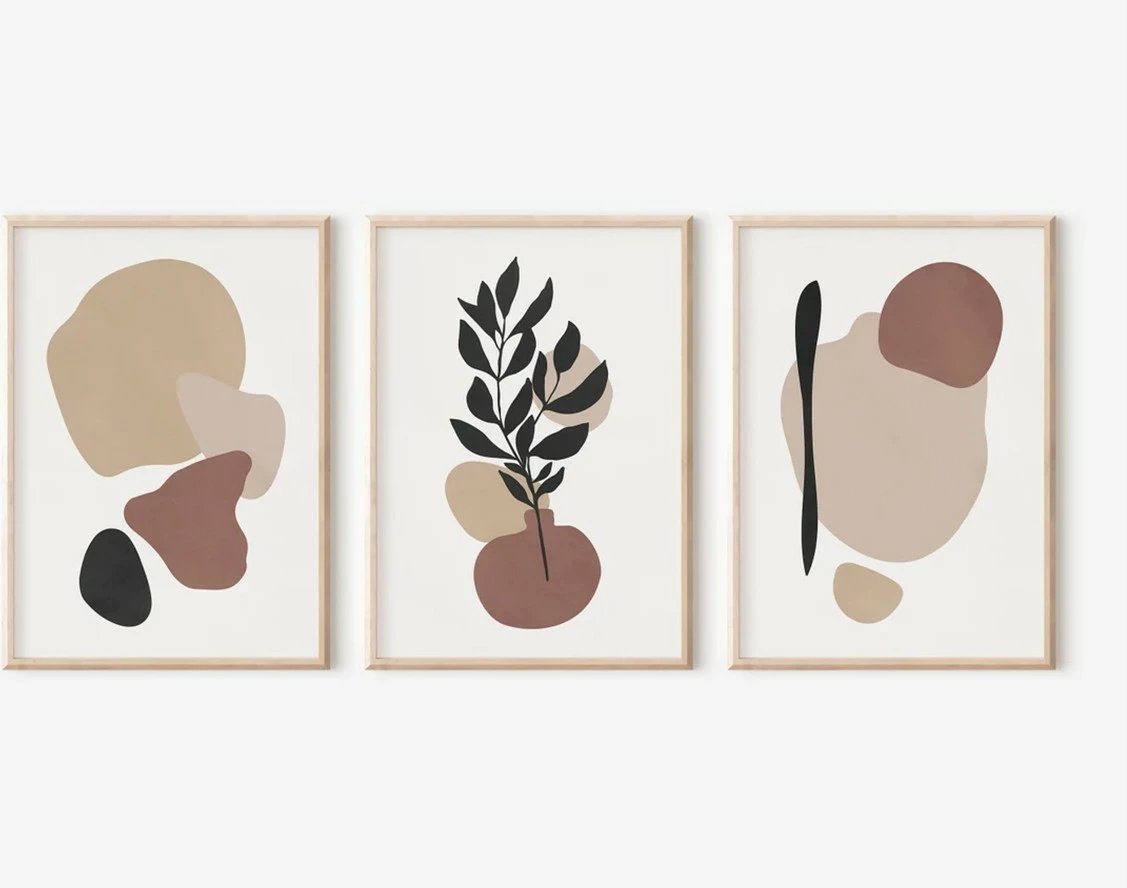 Pikturë dekorative me kornizë (3 copë), Wallity, 3Dartsohoset67