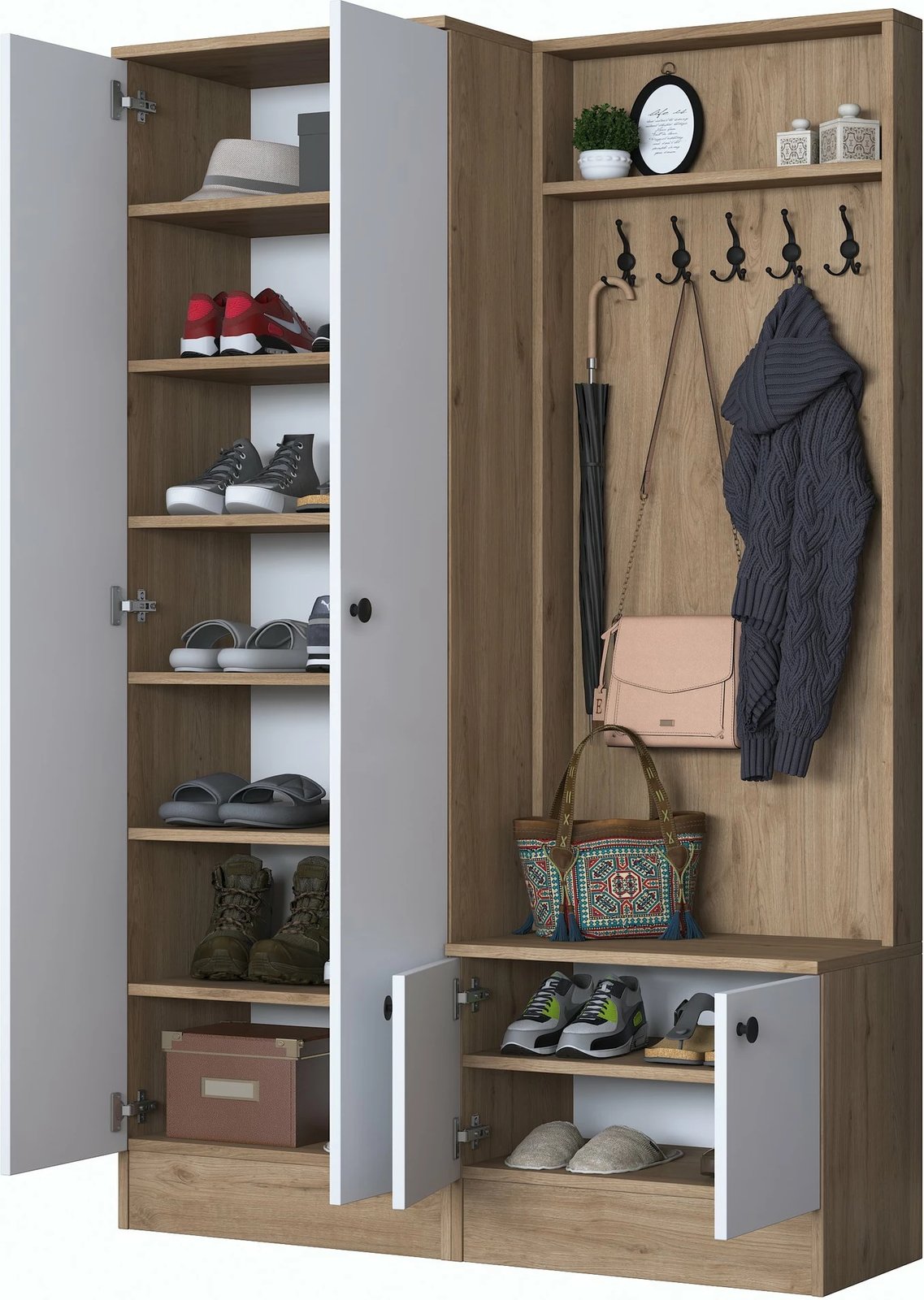 Stendë korridori Skye Decor, ngjyrë arrë dhe e bardhë, P6 - M11 - 2389