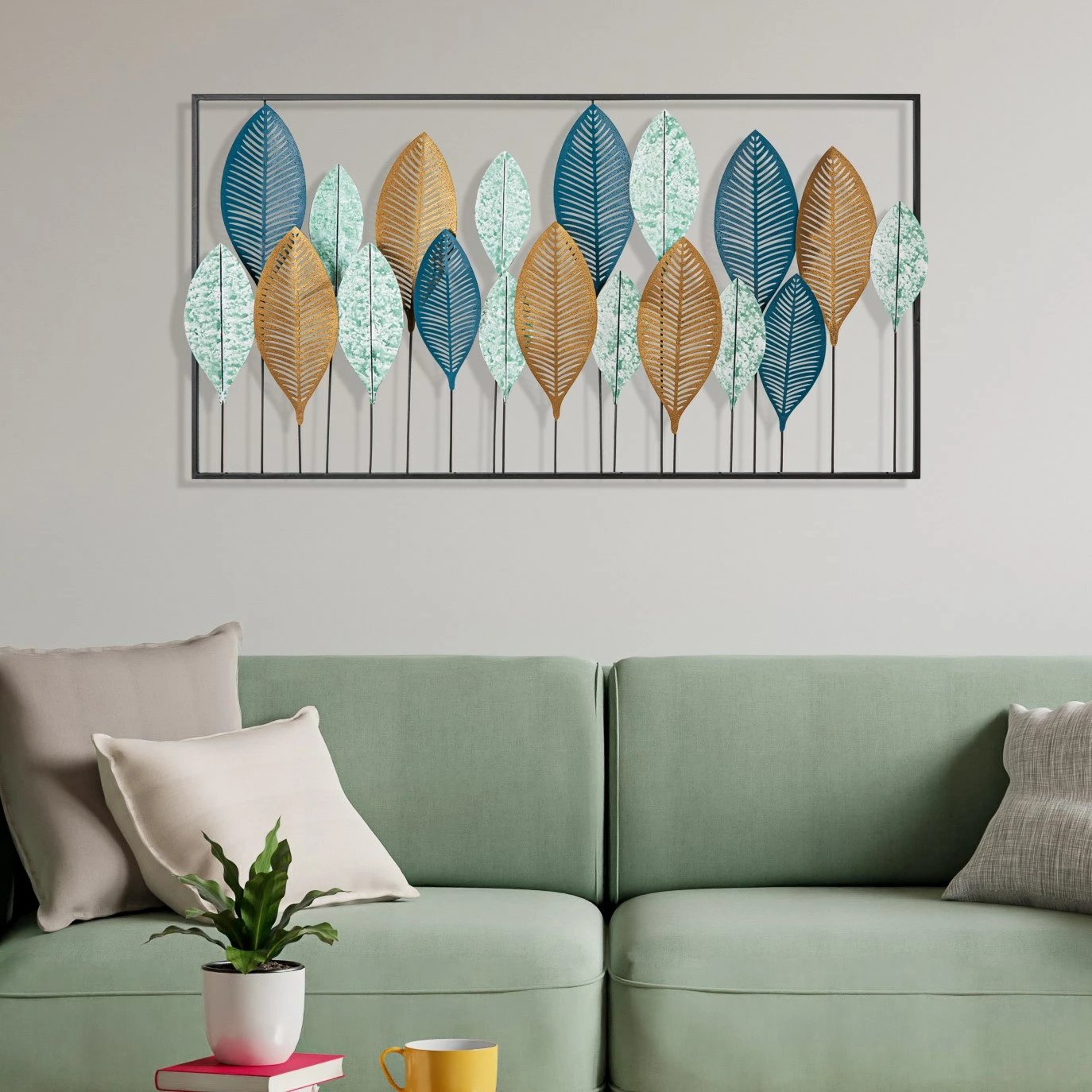 Aksesor dekorativ metalik për mur, Wallity, Bilge, shumëngjyrësh, 115x3x60cm