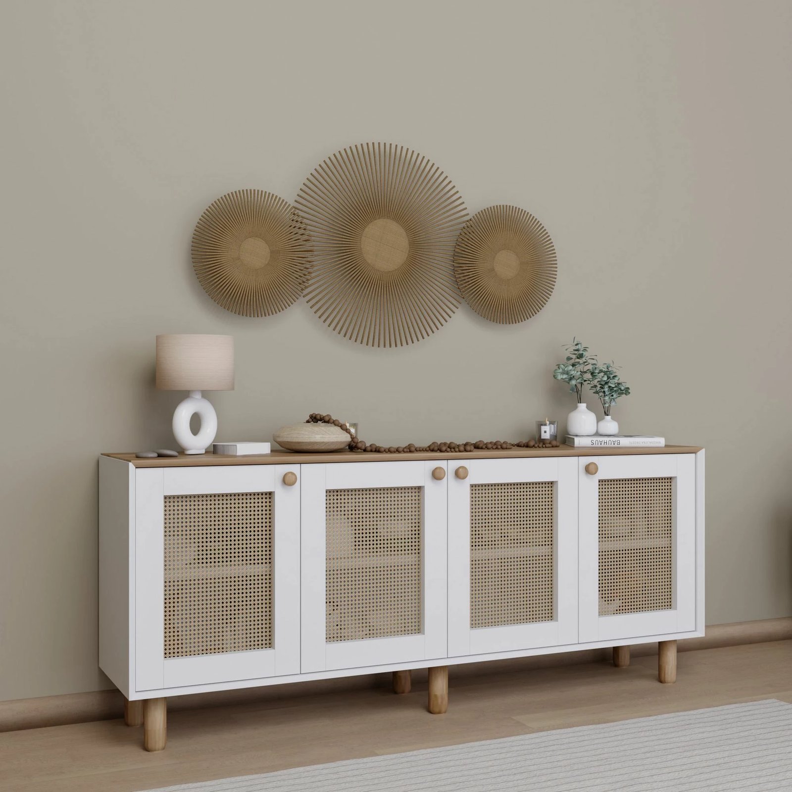 Konsol Skye Decor, stil bohemian, ngjyrë arrë e çelët, 1600-133