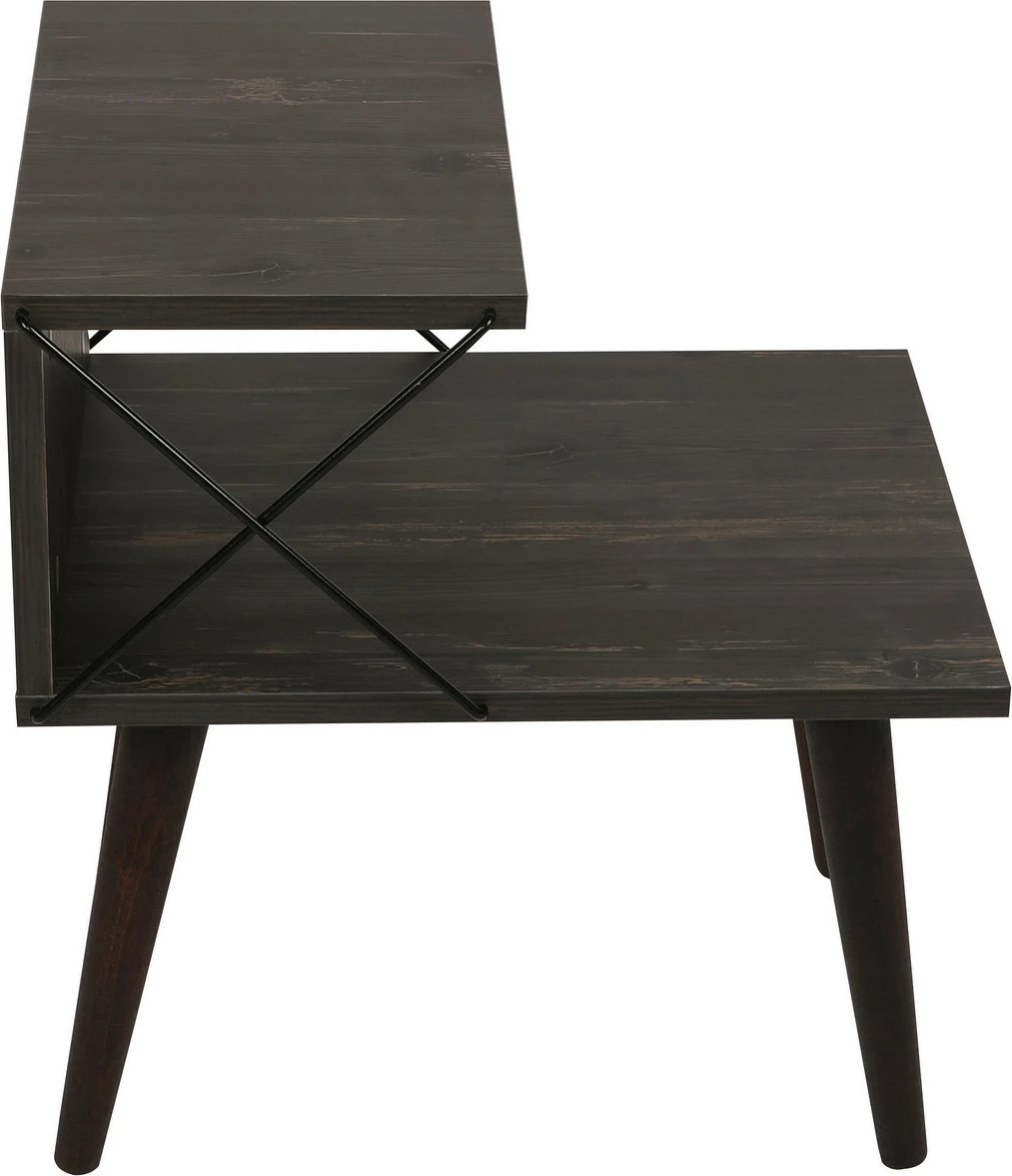 Komodinë natës Hanah Home, Cross, ngjyrë kafe e errët