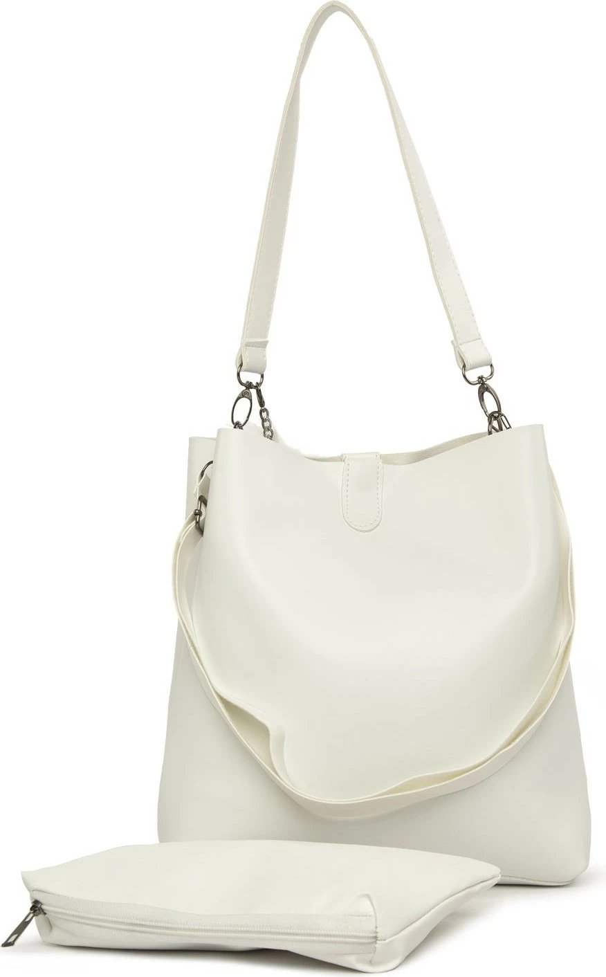 Çantë shpatulle e bardhë me thekë, Zoozie Bags, 2770 - 38255