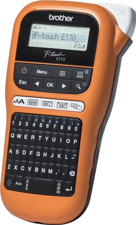 Printer etiketa Brother PTE110VP, QWERTY, TZe, 180x180 DPI, 20mm/sec, AAA