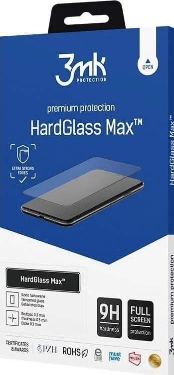 Xham mbrojtës HardGlass Max Black per iPhone 15 Plus, transparent