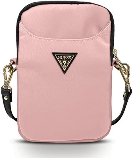 Çantë Guess Nylon Triangle Logo GUPBNTMLLP, 8", najlon, rozë